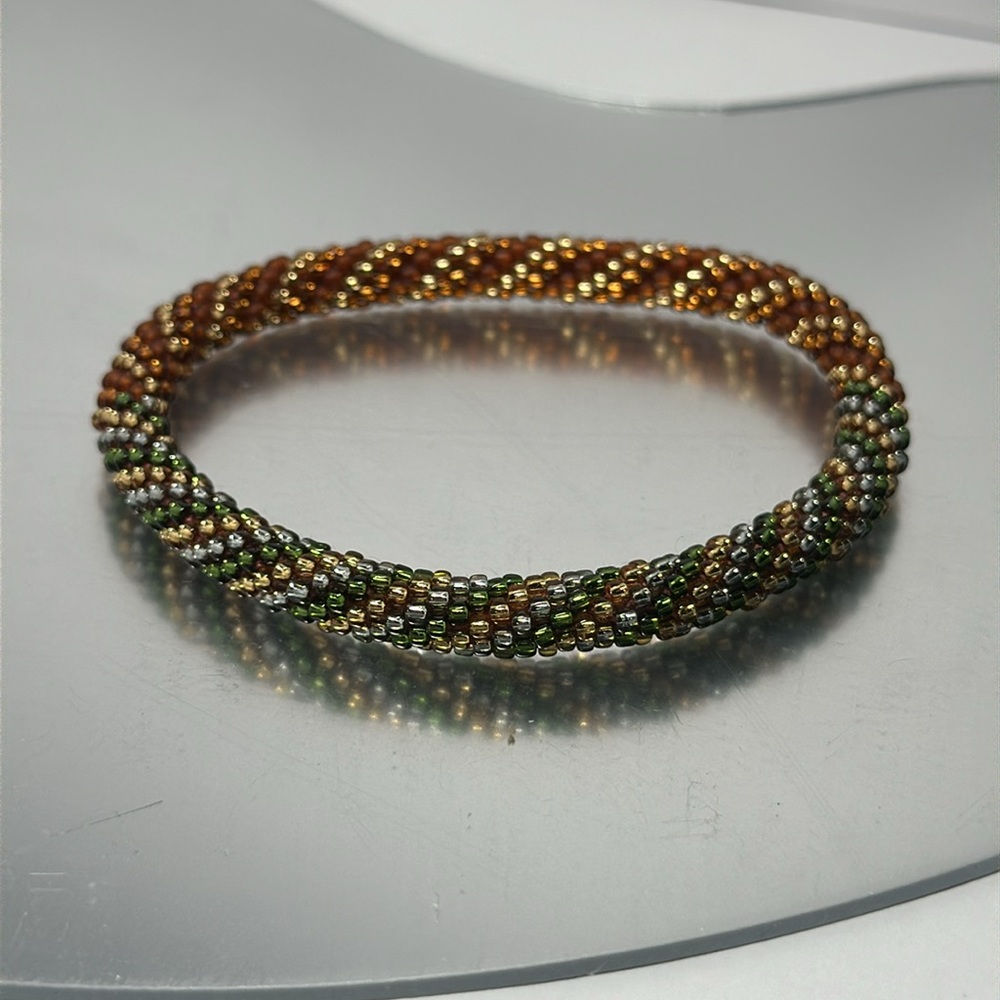 Sashka Special Edition Green / Copper Bracelet 8” Size - #494